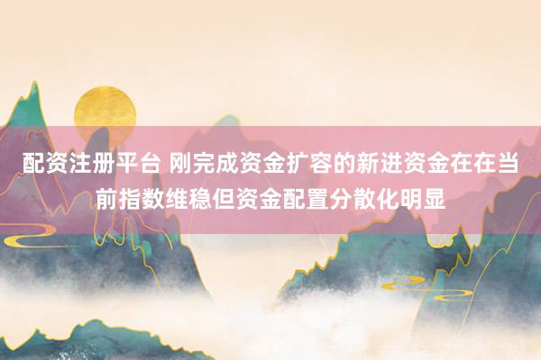 配资注册平台 刚完成资金扩容的新进资金在在当前指数维稳但资金配置分散化明显